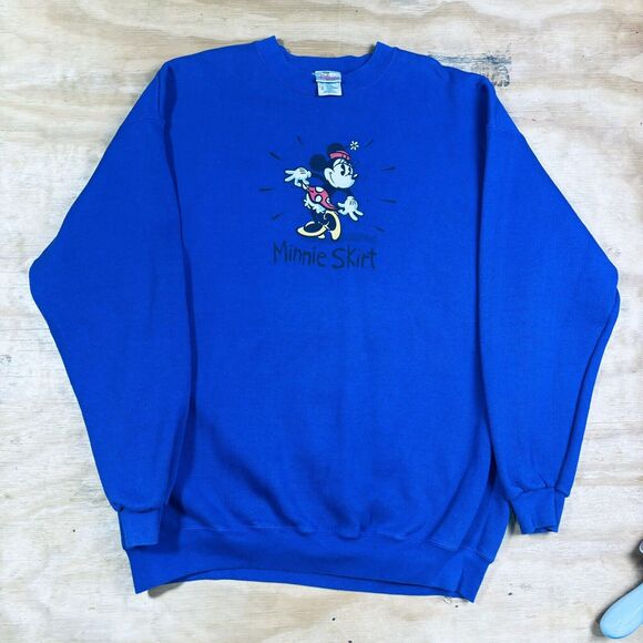 Vintage 90s Disney Minnie Mouse Mini Skirt Graphic Sweatshirt Crewneck Size XL - Picture 1 of 6
